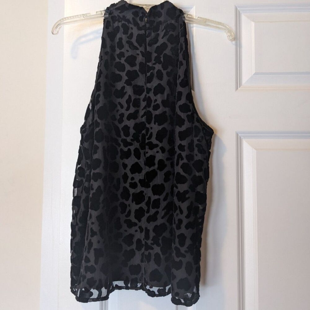 Black Velvet Burnout Sleeveless Top Animal Print Whimsigoth Witchy Festival - Picture 2 of 6